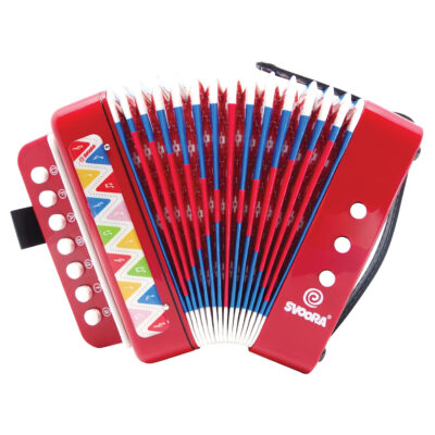 Red Accordion with 7 Keys (14 notes)