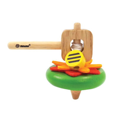 Wooden Spinning top with handle “Flower”