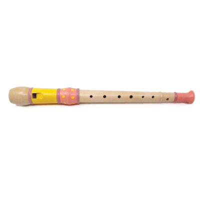 Wooden Flute 'Peacock' Yellow