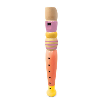 Wooden Mini Flute 'Peacock' Pink