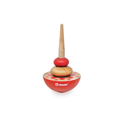 Wooden Spinning Top GEOM 'Red'