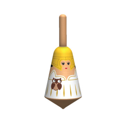 Wooden Top Greek Mythological Figure:  'Athena'